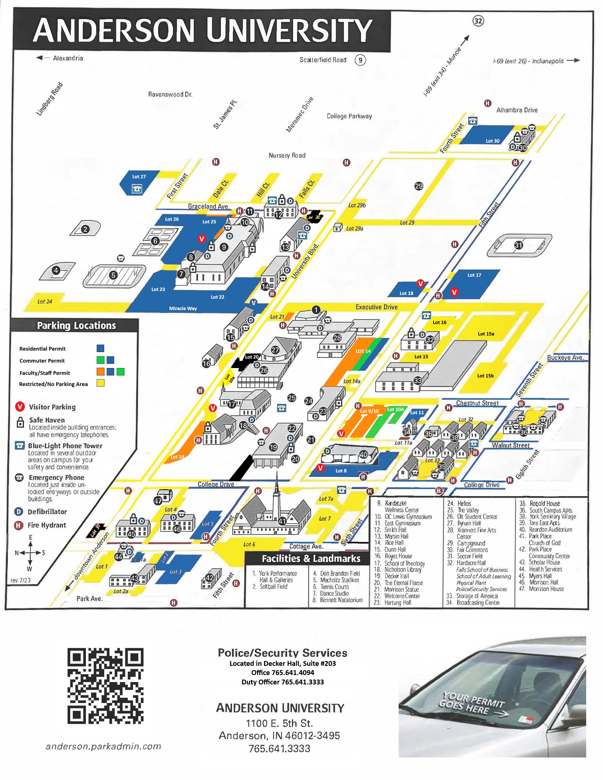 AU Campus Parking Map
